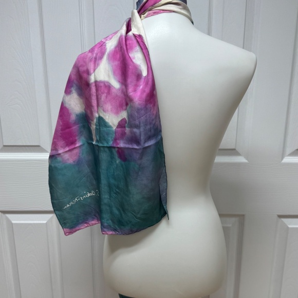 S Atkins-Moran Vintage Signed Handmade Dyed Scarf - Size 71" x 14" - In Bag. - Picture 3 of 10